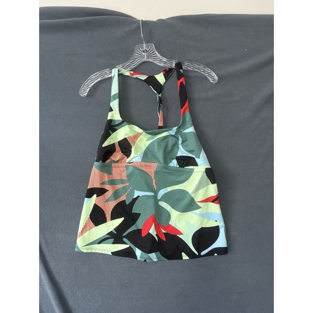 Nike Women's Jungle Floral Tankini Green Multi Swim Size Large Y Back